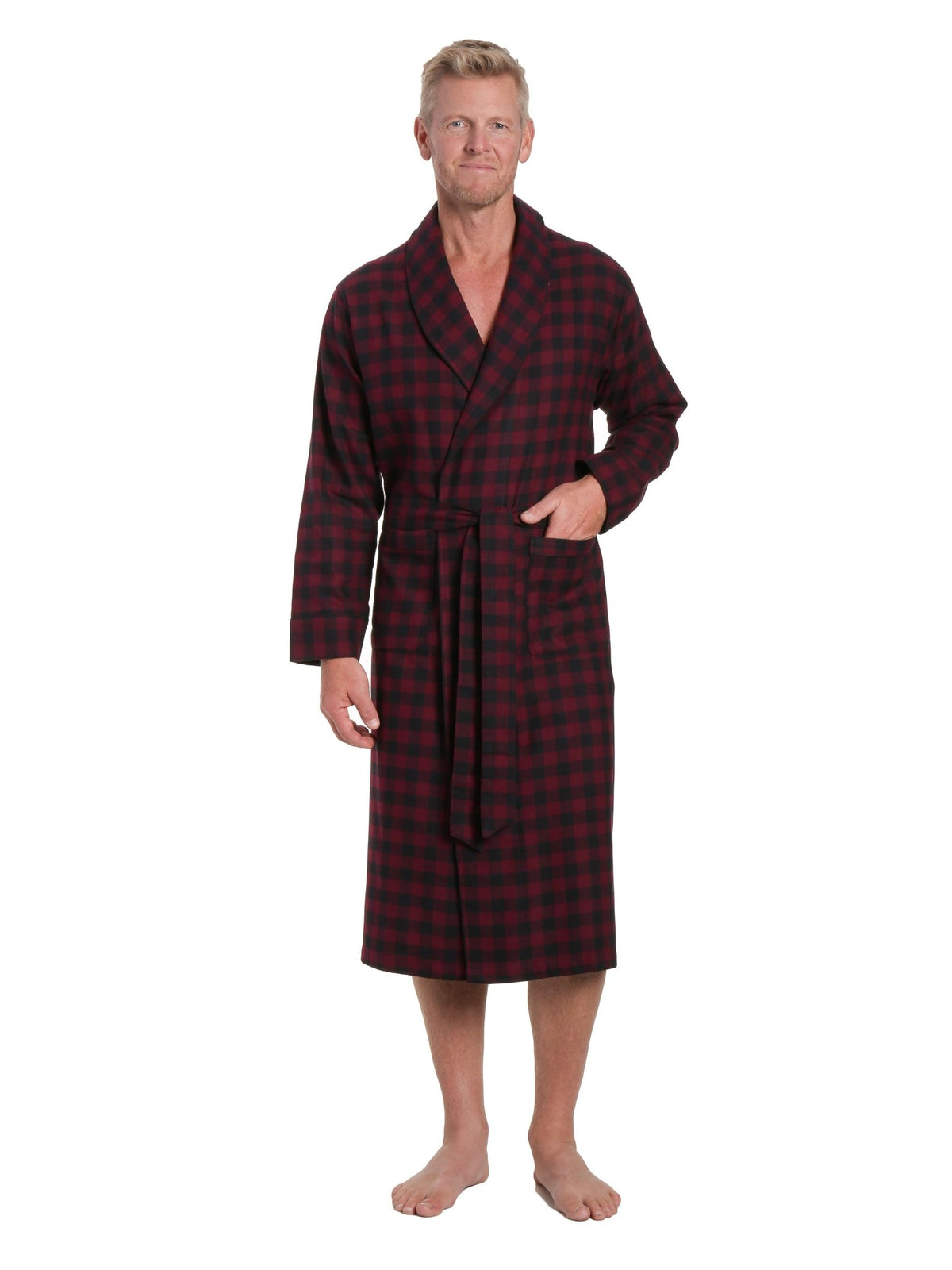 Mens Robe - Premium 100% Cotton Flannel Robe bathrobes La Vie Bien Mens Robe - Premium 100% Cotton Flannel Robe