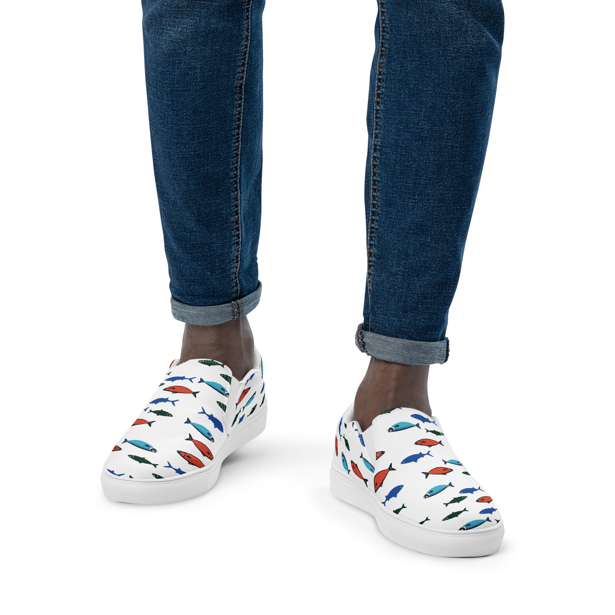 Men’s fishy sardines slip - on canvas shoes
