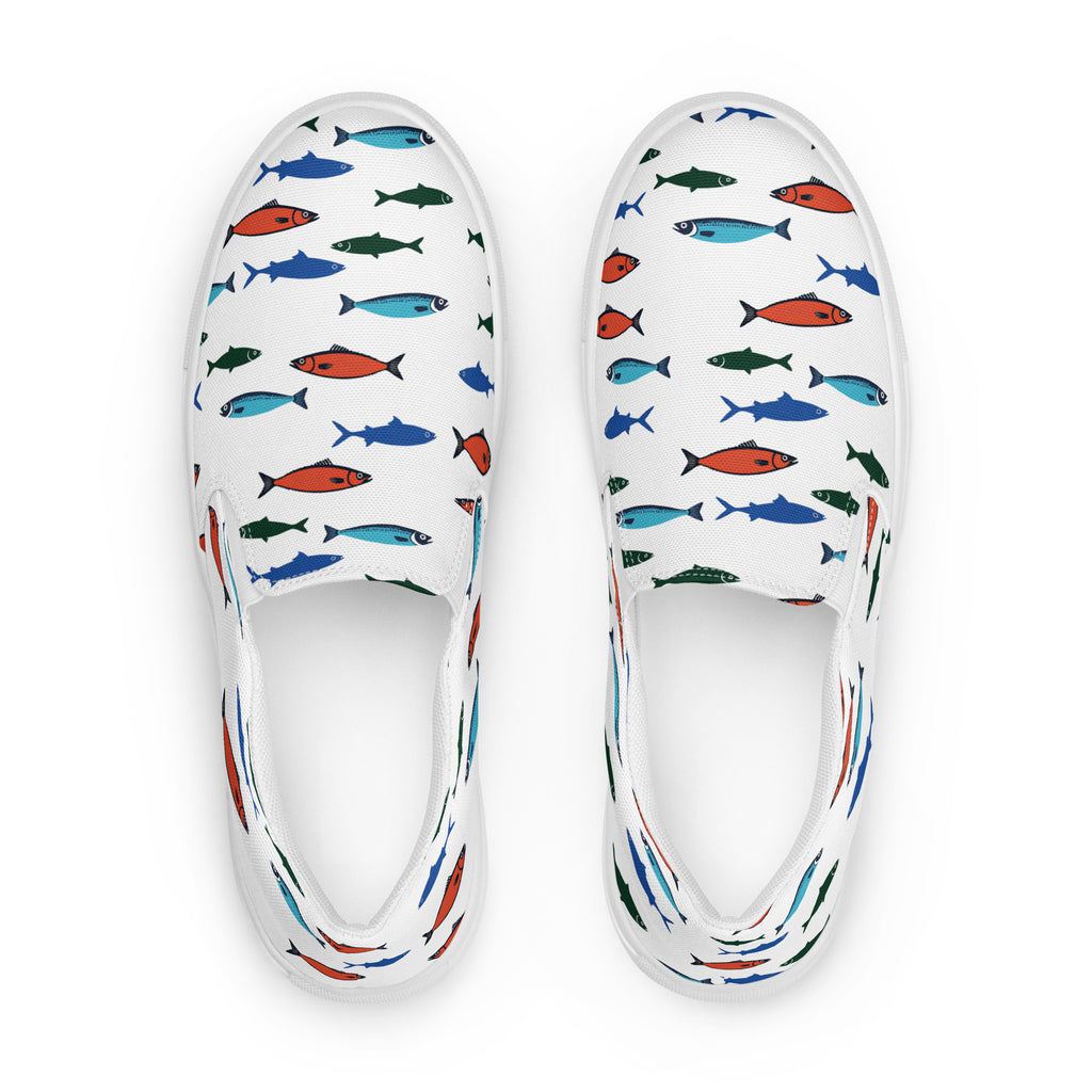 Men’s fishy sardines slip - on canvas shoes