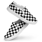 Men’s checkered black and white slip-on canvas shoes by La Vie Bien