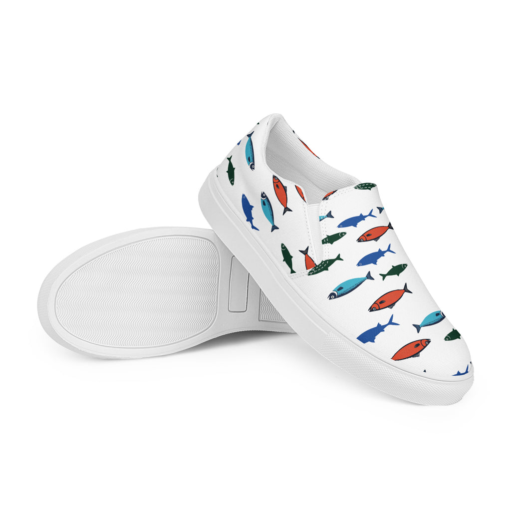 Men’s fishy sardines slip - on canvas shoes