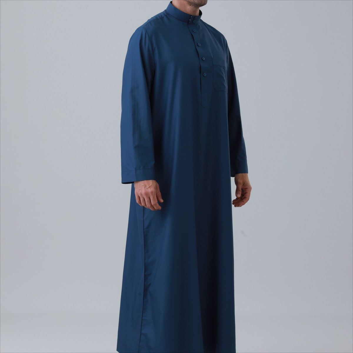 Men's Solid Color Thobe with Button Placket (MT036) La Vie Bien Men's Solid Color Thobe with Button Placket (MT036)