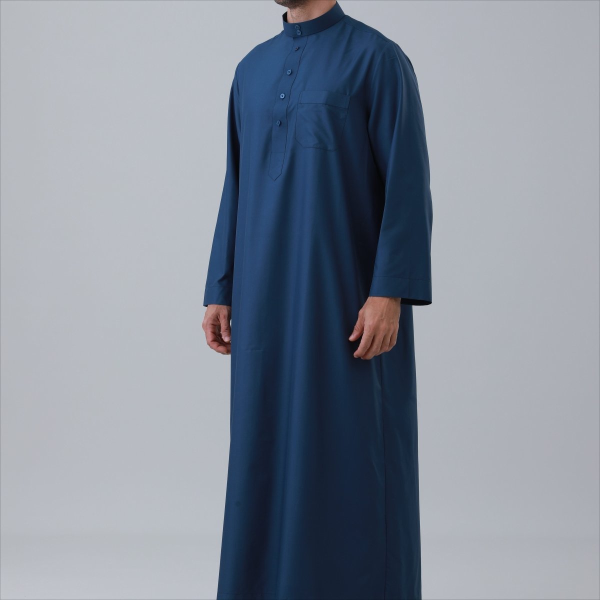 Men's Solid Color Thobe with Button Placket (MT036) La Vie Bien Men's Solid Color Thobe with Button Placket (MT036)