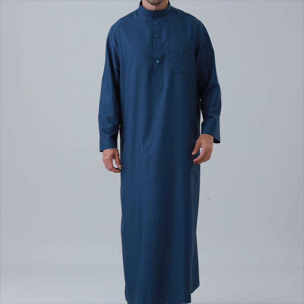 Men's Solid Color Thobe with Button Placket (MT036) La Vie Bien Men's Solid Color Thobe with Button Placket (MT036)