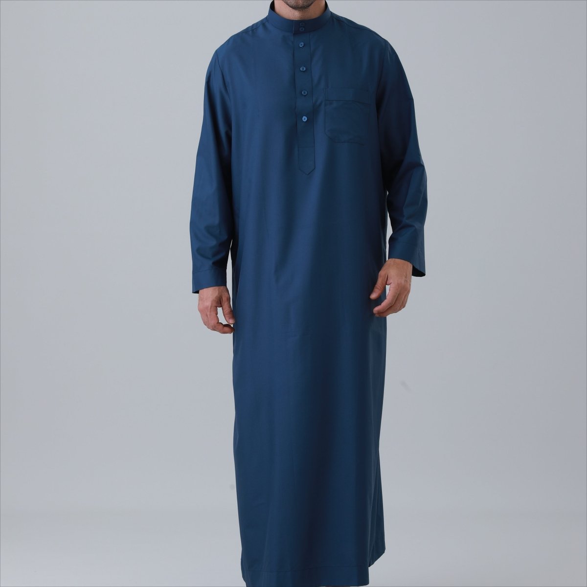 Men's Solid Color Thobe with Button Placket (MT036) La Vie Bien Men's Solid Color Thobe with Button Placket (MT036)
