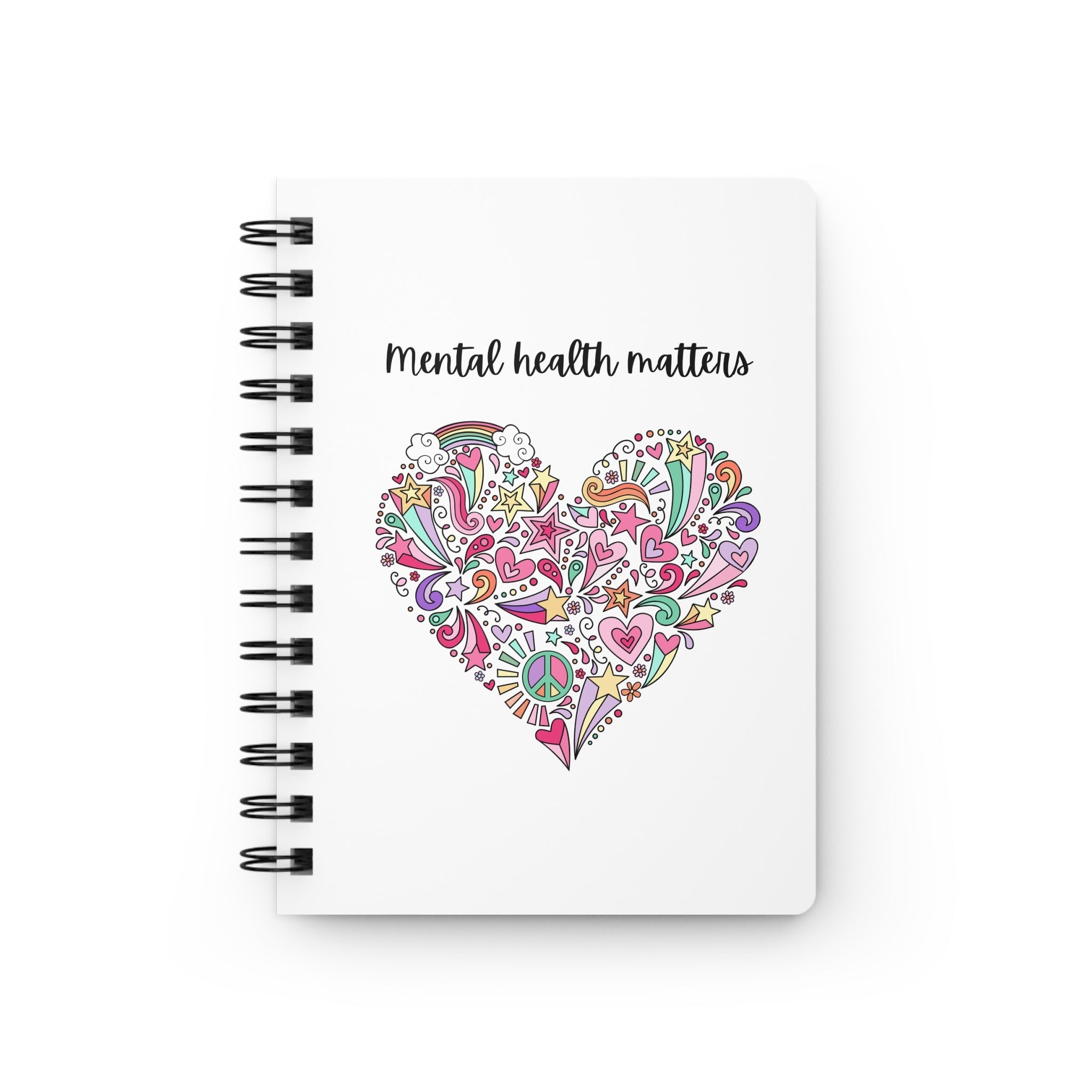 Mental Health Matters Spiral Journal — Colorful Heart Doodle Notebook for Wellness & Self-Care Paper products La Vie Bien Mental Health Matters Spiral Journal — Colorful Heart Doodle Notebook for Wellness & Self-Care