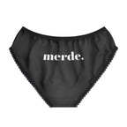 Merde minimalist French undies, Black with white text, funny French gifts for women All Over Prints La Vie Bien Merde minimalist French undies, Black with white text, funny French gifts for women