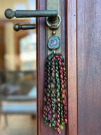 Merino Wool Garland with Stalactite Jasper, One of a kind decor piece, Natural Wall Hanging with Tassels, multiple uses Jasper Gift Garland La Vie Bien Merino Wool Garland with Stalactite Jasper, One of a kind decor piece, Natural Wall Hanging with Tassels, multiple uses Jasper Gift