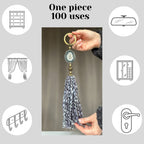 Merino Wool Garland with Stalactite Jasper, One of a kind decor piece, Natural Wall Hanging with Tassels, multiple uses Jasper Gift Garland La Vie Bien Merino Wool Garland with Stalactite Jasper, One of a kind decor piece, Natural Wall Hanging with Tassels, multiple uses Jasper Gift