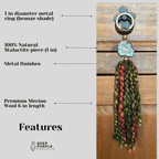 Merino Wool Garland with Stalactite Jasper, One of a kind decor piece, Natural Wall Hanging with Tassels, multiple uses Jasper Gift Garland La Vie Bien Merino Wool Garland with Stalactite Jasper, One of a kind decor piece, Natural Wall Hanging with Tassels, multiple uses Jasper Gift
