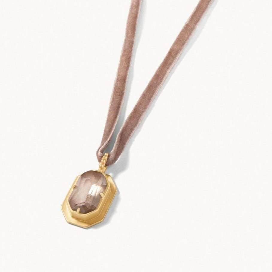 Mermaid Glass Velvet Necklace - 17" Champagne Jewelry La Vie Bien Mermaid Glass Velvet Necklace - 17" Champagne