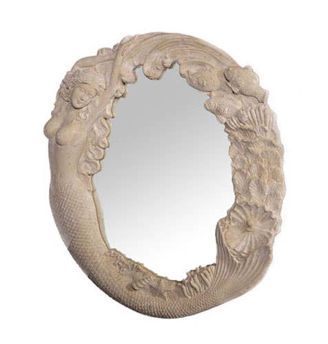 Mermaid Mirror with Roman Stone finish Mirror La Vie Bien Mermaid Mirror with Roman Stone finish