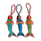 Mermaid Seed Bead Handmade Ornament - Guatemala Decor La Vie Bien Mermaid Seed Bead Handmade Ornament - Guatemala