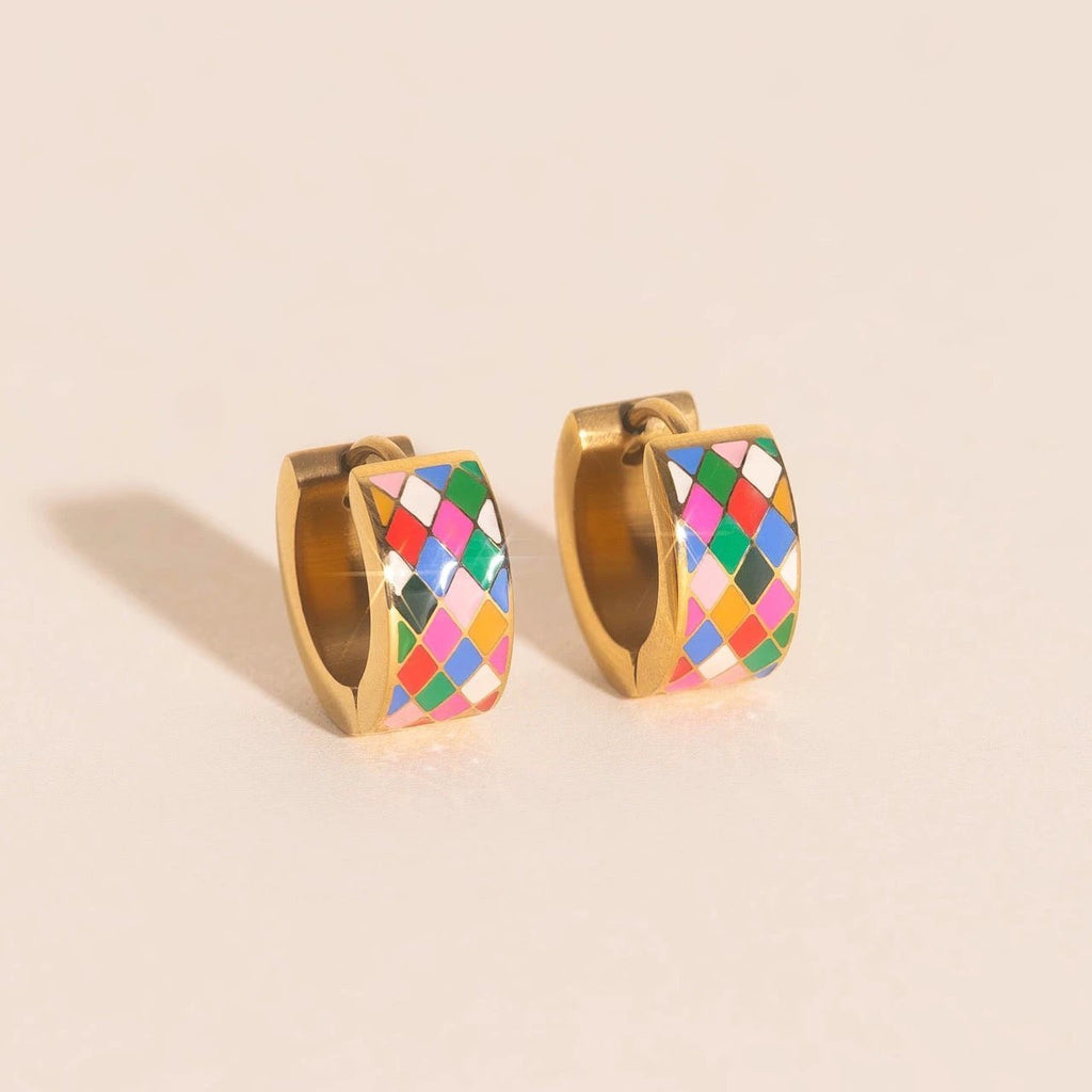 Merry & Bright Super Chunky Huggie Hoop Earrings by Oh Clementine