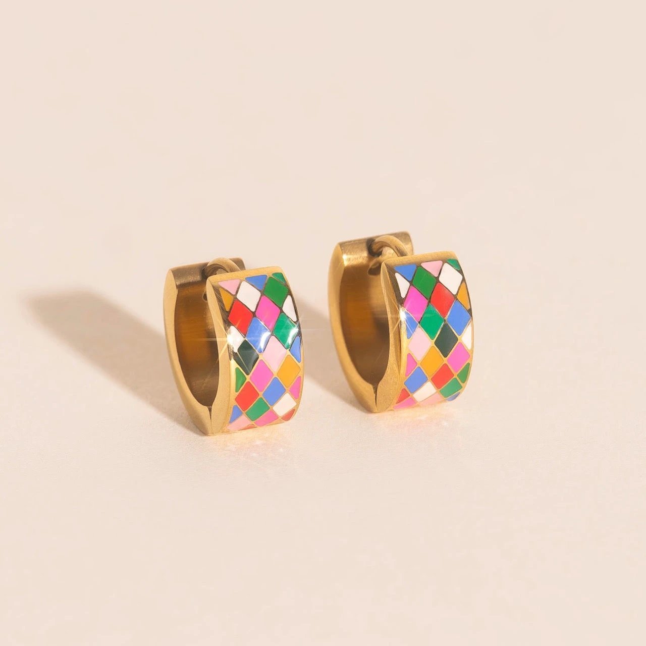 Merry & Bright Super Chunky Huggie Hoop Earrings by Oh Clementine