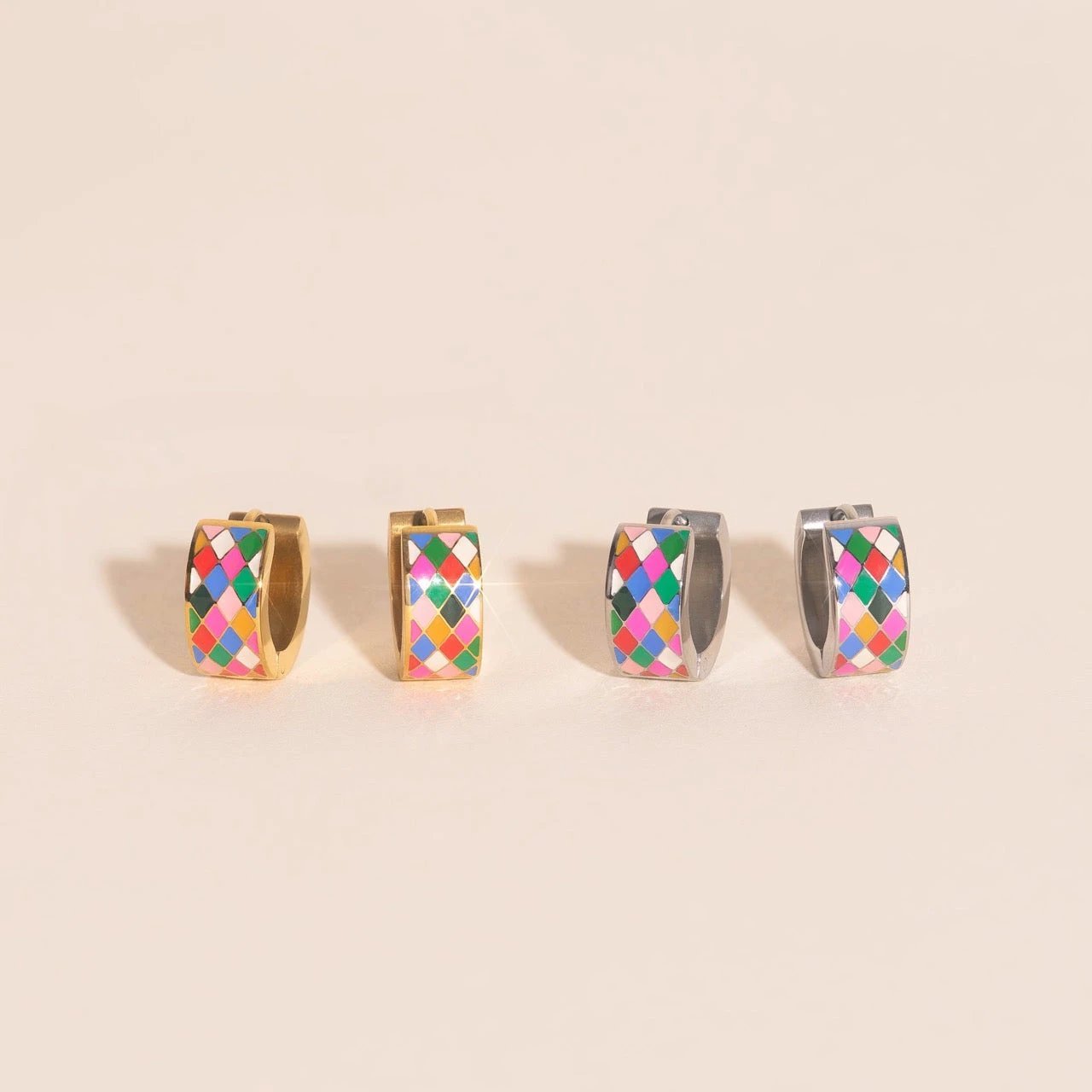 Merry & Bright Super Chunky Huggie Hoop Earrings by Oh Clementine