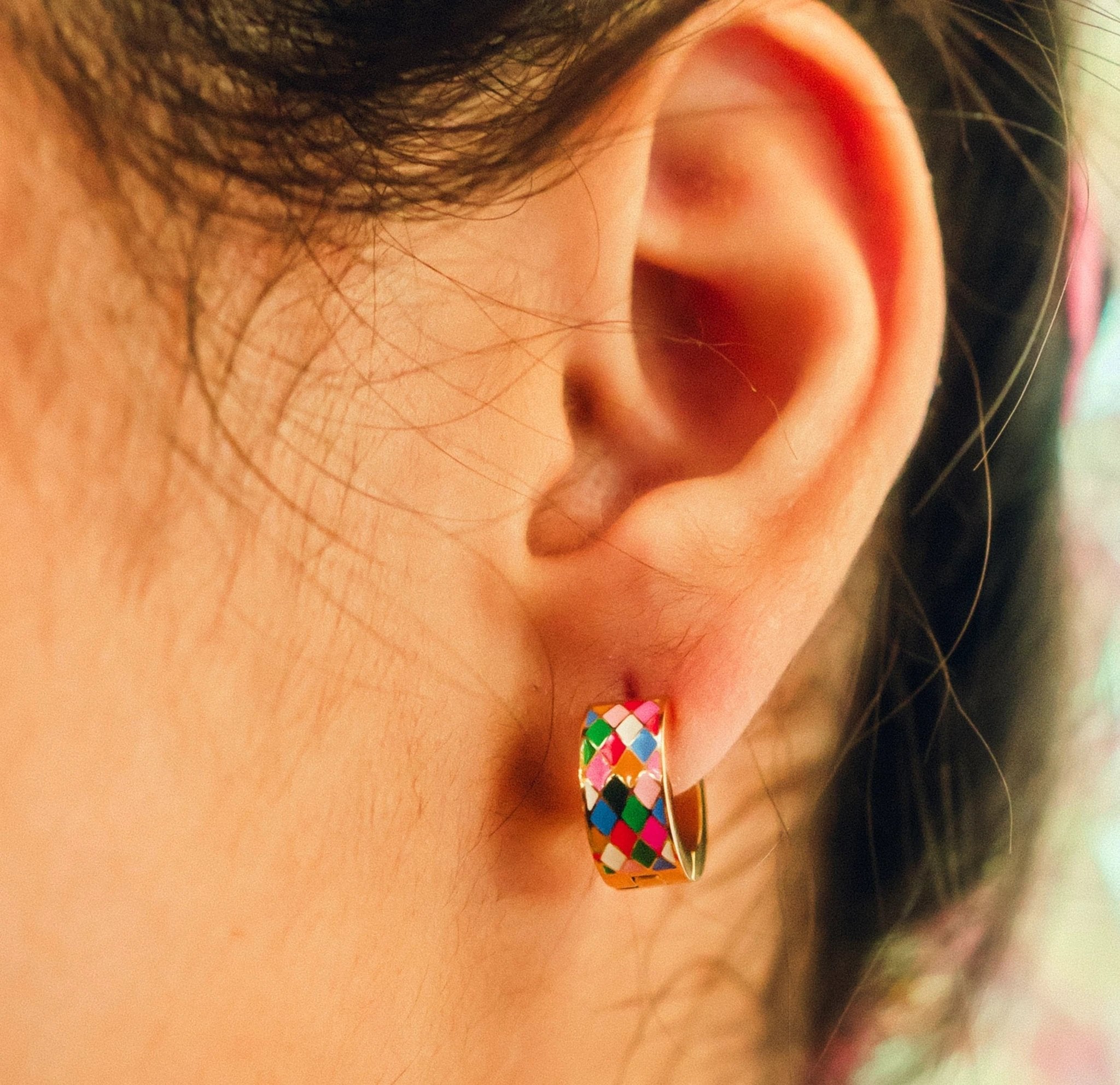 Merry & Bright Super Chunky Huggie Hoop Earrings by Oh Clementine