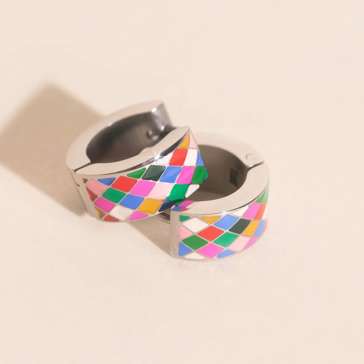 Merry & Bright Super Chunky Huggie Hoop Earrings by Oh Clementine