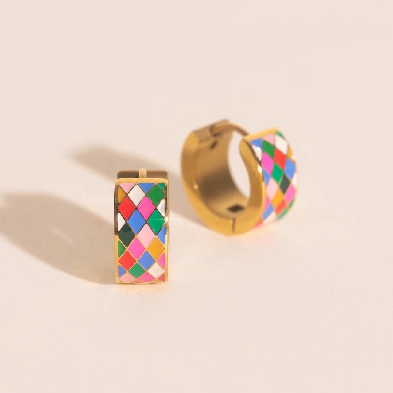 Merry & Bright Super Chunky Huggie Hoop Earrings by Oh Clementine