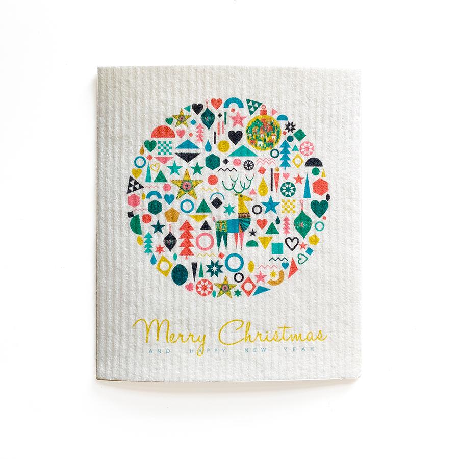 Merry Christmas Ball Ornament Dishcloth Swedish Dishcloths La Vie Bien Merry Christmas Ball Ornament Dishcloth