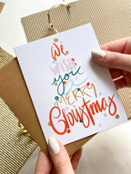 Merry Christmas Hand Lettered Christmas Tree Card by Five Dot Post