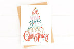 Merry Christmas Hand Lettered Christmas Tree Card by Five Dot Post