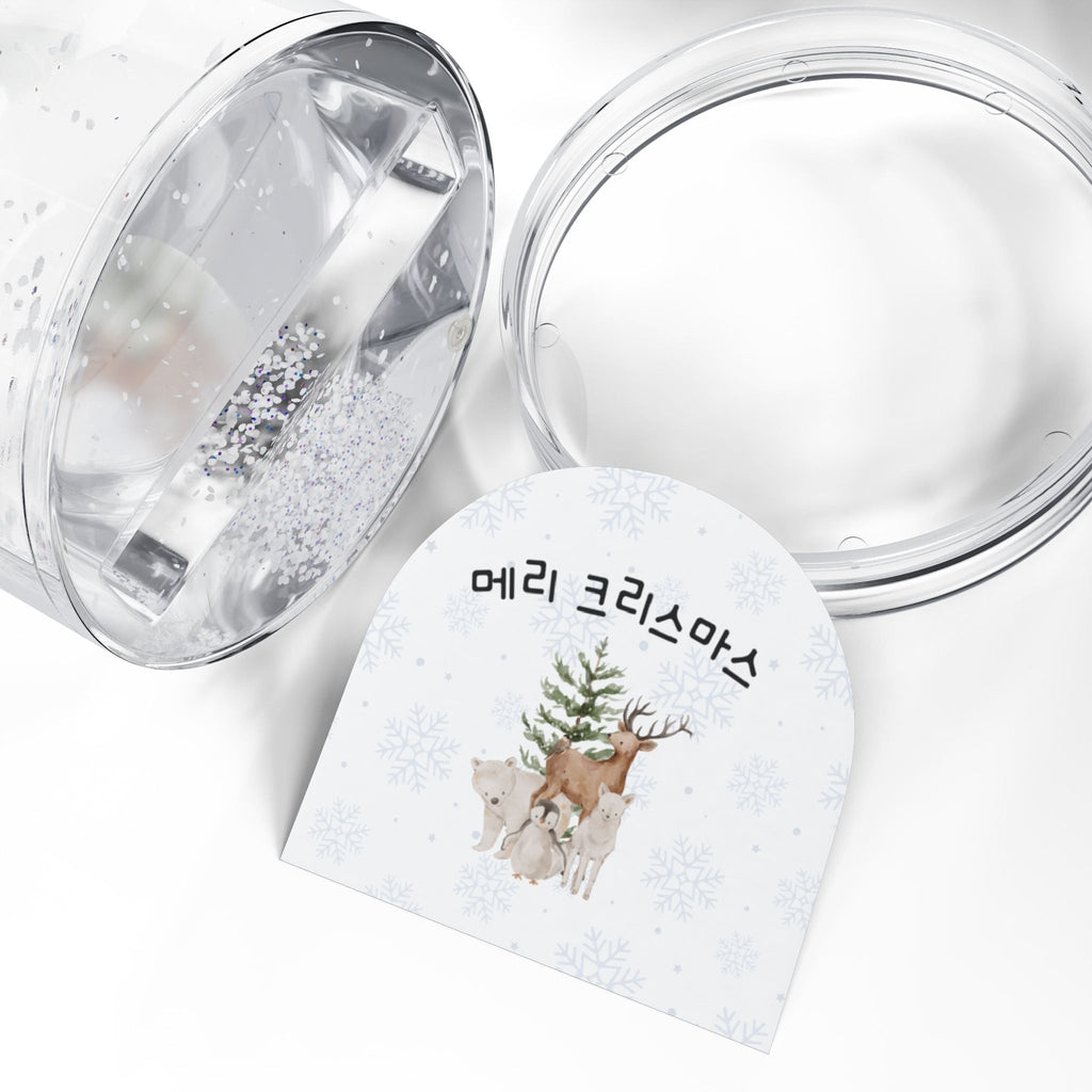 메리 크리스마스 Merry Christmas Korean woodland animals snow globe, Christmas mantel decor Home Decor La Vie Bien 메리 크리스마스 Merry Christmas Korean woodland animals snow globe, Christmas mantel decor