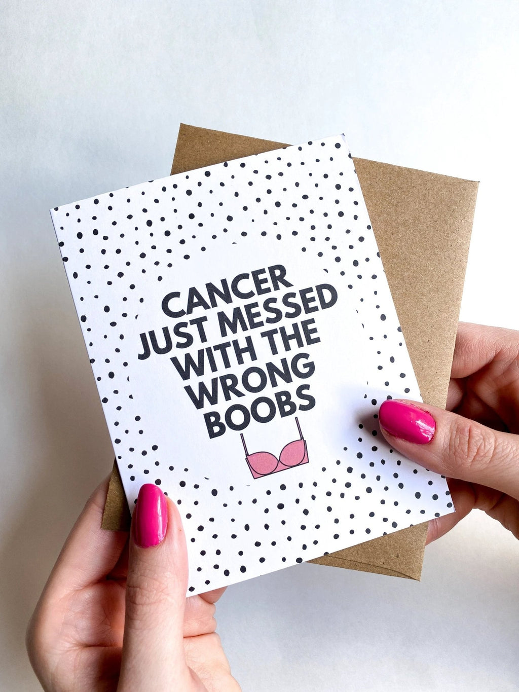 Messed With the Wrong Boobs Funny Breast Cancer Get Well Card by Five Dot Post