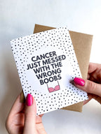 Messed With the Wrong Boobs Funny Breast Cancer Get Well Card by Five Dot Post