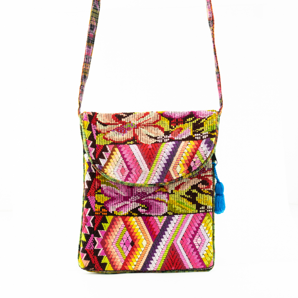 Messenger Up - cycled Huipil Crossbody One - of - a - Kind Bag - Guatemala Bags La Vie Bien Messenger Up - cycled Huipil Crossbody One - of - a - Kind Bag - Guatemala