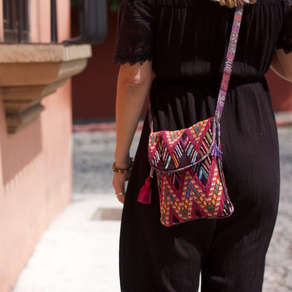 Messenger Up - cycled Huipil Crossbody One - of - a - Kind Bag - Guatemala Bags La Vie Bien Messenger Up - cycled Huipil Crossbody One - of - a - Kind Bag - Guatemala