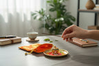Metal Golden Pichawai Design Plate & Dibbi with Enamel Finish (Assorted) La Vie Bien Metal Golden Pichawai Design Plate & Dibbi with Enamel Finish (Assorted)