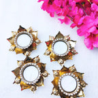 Metal Lotus Diya/T- Light. Holders with Ganesha Set of 2 - Beautiful Return Gifts for Any Occasion - Diwali Gifts La Vie Bien Metal Lotus Diya/T- Light. Holders with Ganesha Set of 2 - Beautiful Return Gifts for Any Occasion - Diwali Gifts