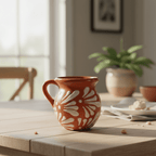 Mexican Clay Jarrito Mug | Handmade Brown Pottery Cup Talavera Mug La Vie Bien Mexican Clay Jarrito Mug | Handmade Brown Pottery Cup