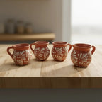 Mexican Clay Jarrito Mug | Handmade Brown Pottery Cup Talavera Mug La Vie Bien Mexican Clay Jarrito Mug | Handmade Brown Pottery Cup