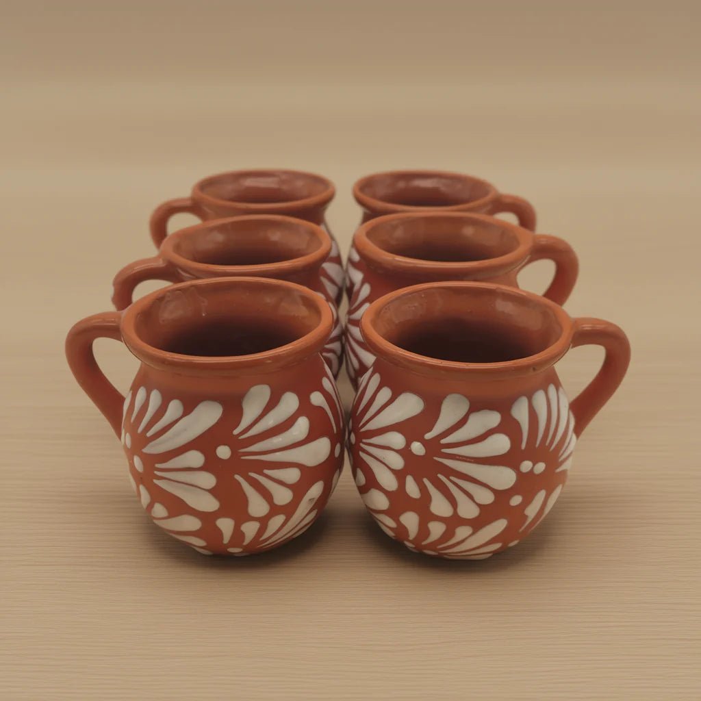 Mexican Clay Jarrito Mug | Handmade Brown Pottery Cup Talavera Mug La Vie Bien Mexican Clay Jarrito Mug | Handmade Brown Pottery Cup