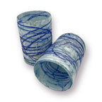 Mexican Hand Blown Drinking Glasses | White and Blue Artisan Glassware Mexican Drinking Glass La Vie Bien Mexican Hand Blown Drinking Glasses | White and Blue Artisan Glassware