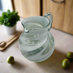 Mexican Hand - Blown Glass Pitcher | White Swirl Handmade Pitcher La Vie Bien Mexican Hand - Blown Glass Pitcher | White Swirl