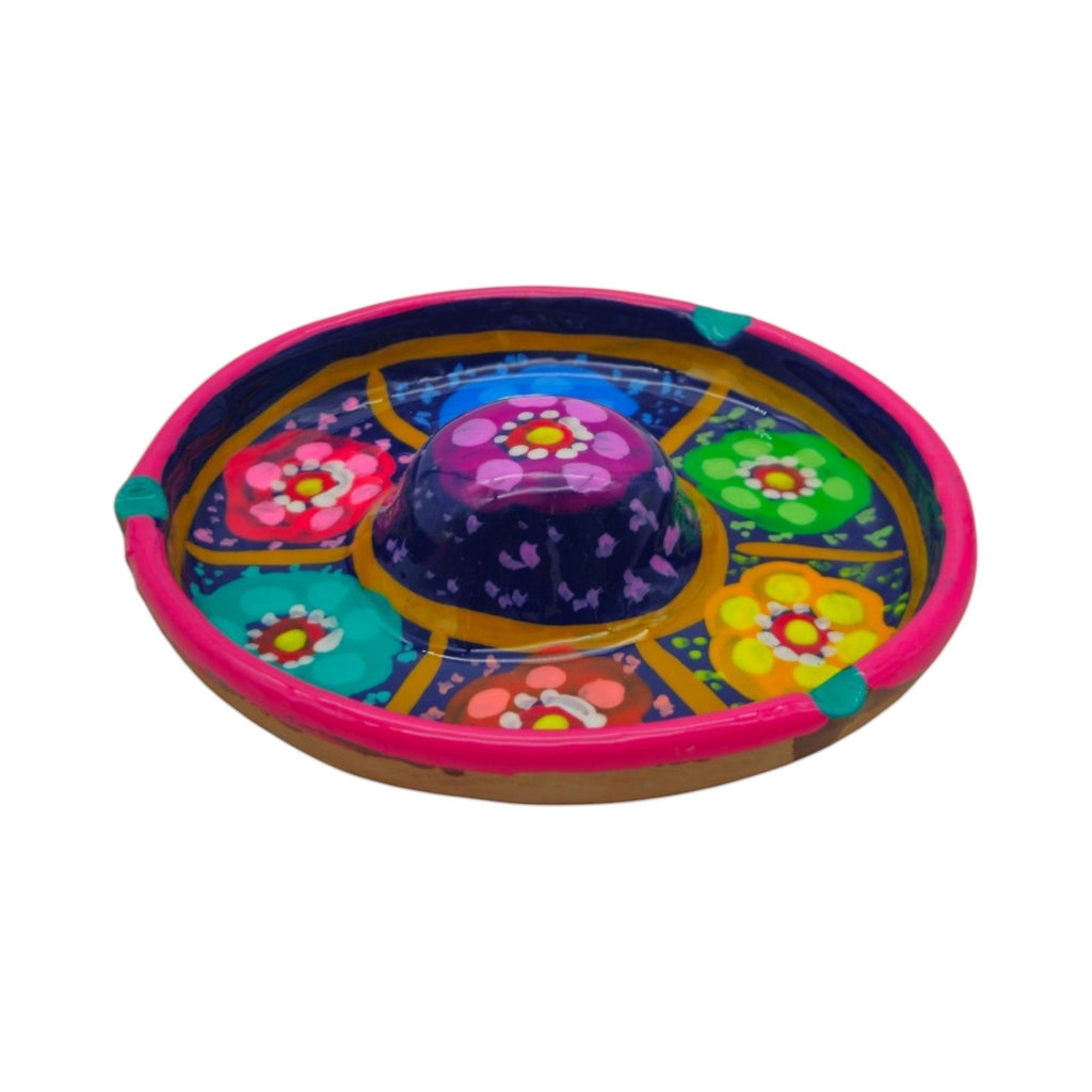 Mexican Handmade Bar Glass Rimmer | Hand-Painted Guerrero Pottery Guerrero Glass Rimmer La Vie Bien Mexican Handmade Bar Glass Rimmer | Hand-Painted Guerrero Pottery