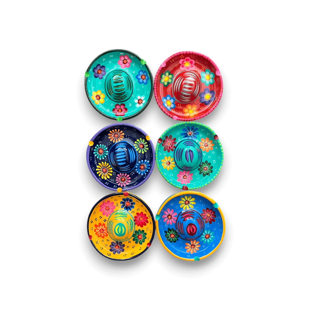 Mexican Handmade Bar Glass Rimmer | Hand-Painted Guerrero Pottery Guerrero Glass Rimmer La Vie Bien Mexican Handmade Bar Glass Rimmer | Hand-Painted Guerrero Pottery
