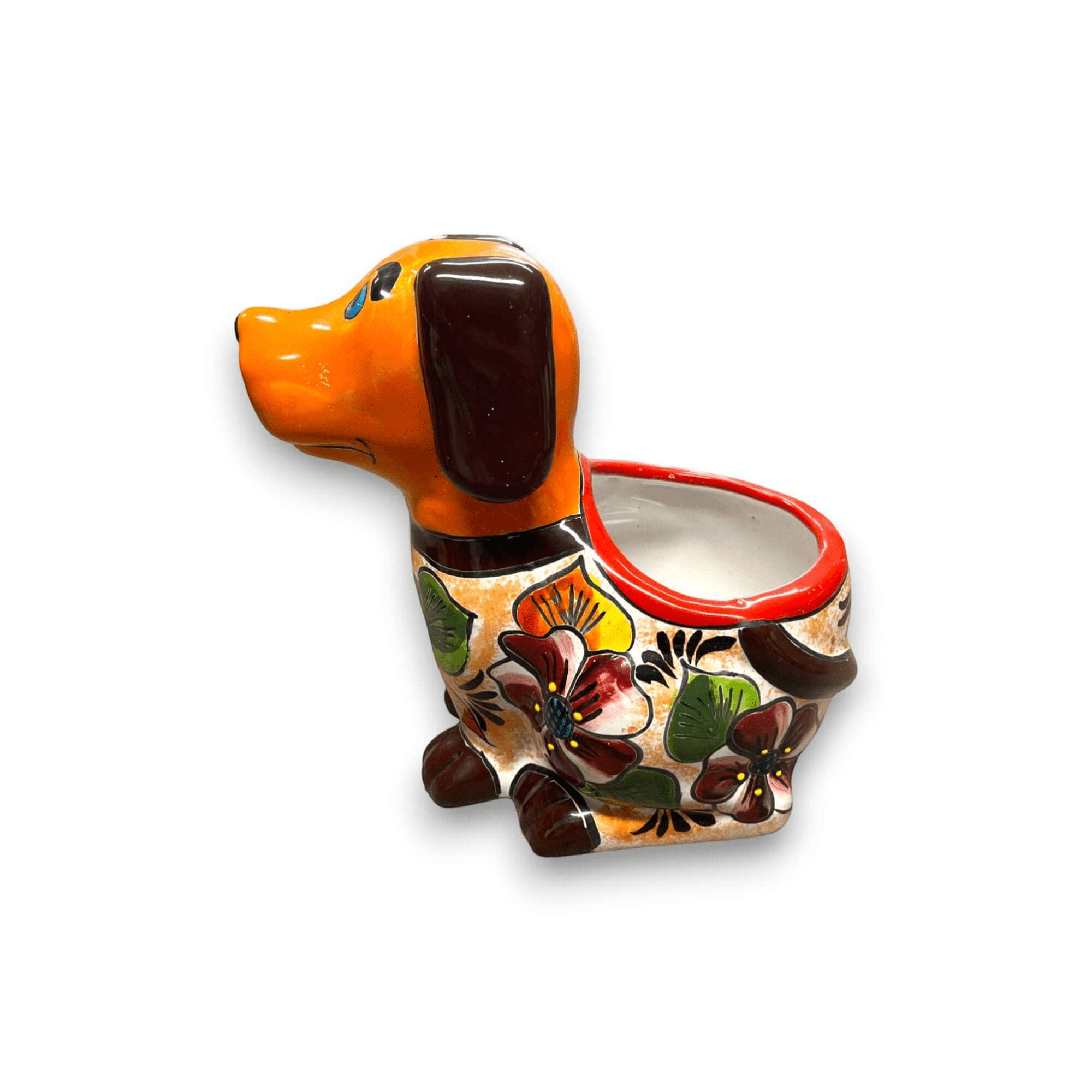Mexican Handmade Dog Planter | Colorful Hand-Painted Talavera Dog Planter (Medium Size) Talavera Planter La Vie Bien Mexican Handmade Dog Planter | Colorful Hand-Painted Talavera Dog Planter (Medium Size)