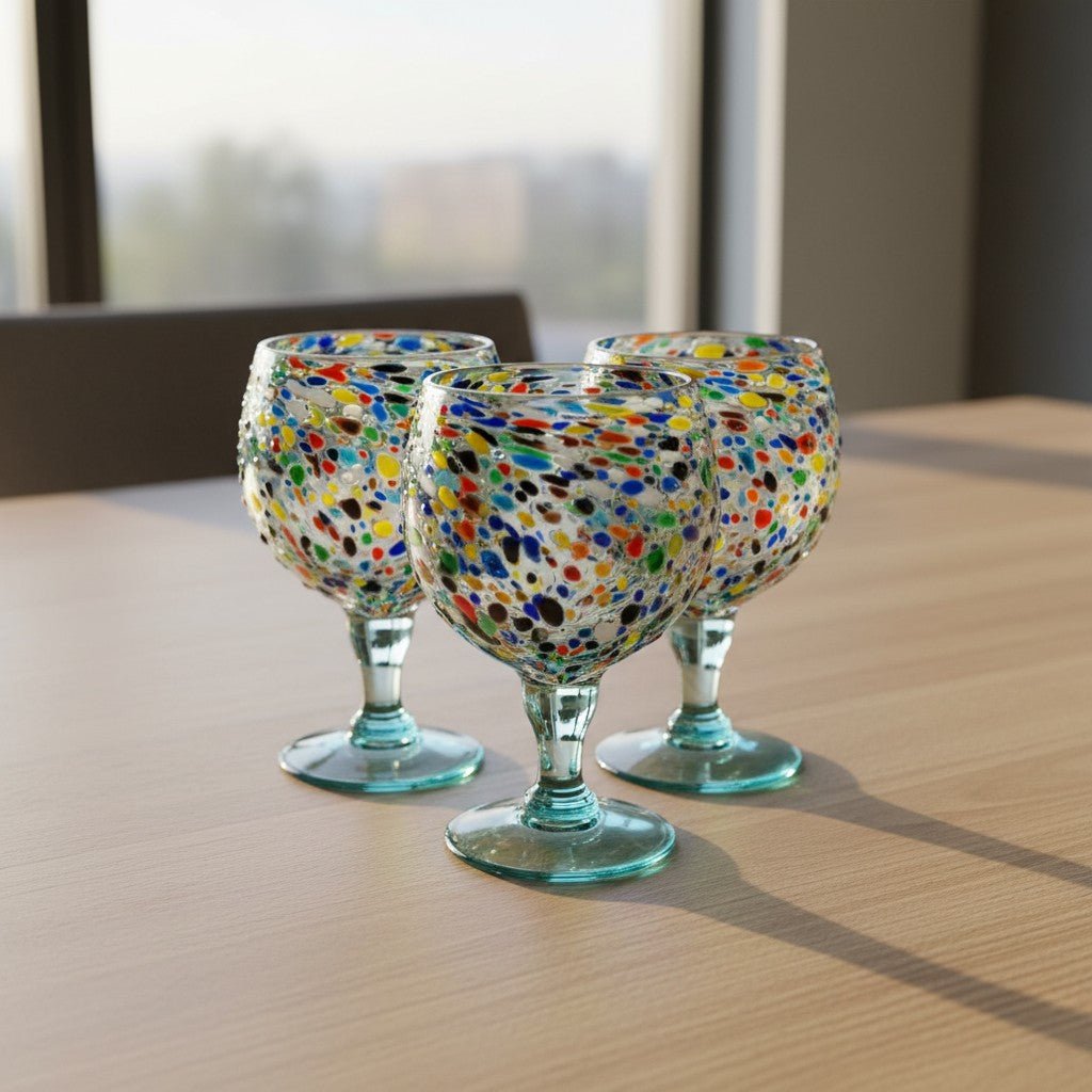 Mexican Margarita Glass | Fish Bowl Confetti Pebble Mexican Margarita Glass La Vie Bien Mexican Margarita Glass | Fish Bowl Confetti Pebble