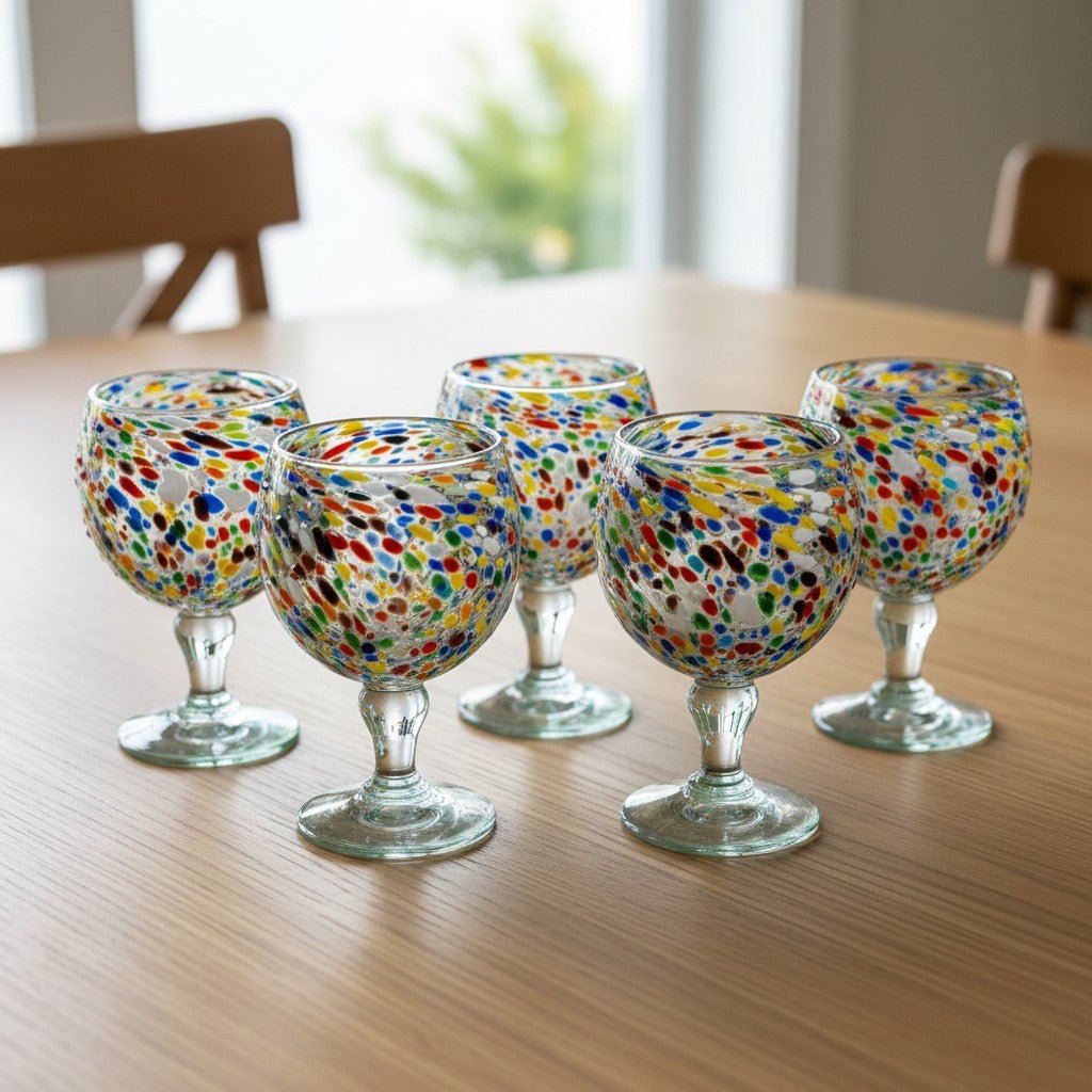 Mexican Margarita Glass | Fish Bowl Confetti Pebble Mexican Margarita Glass La Vie Bien Mexican Margarita Glass | Fish Bowl Confetti Pebble