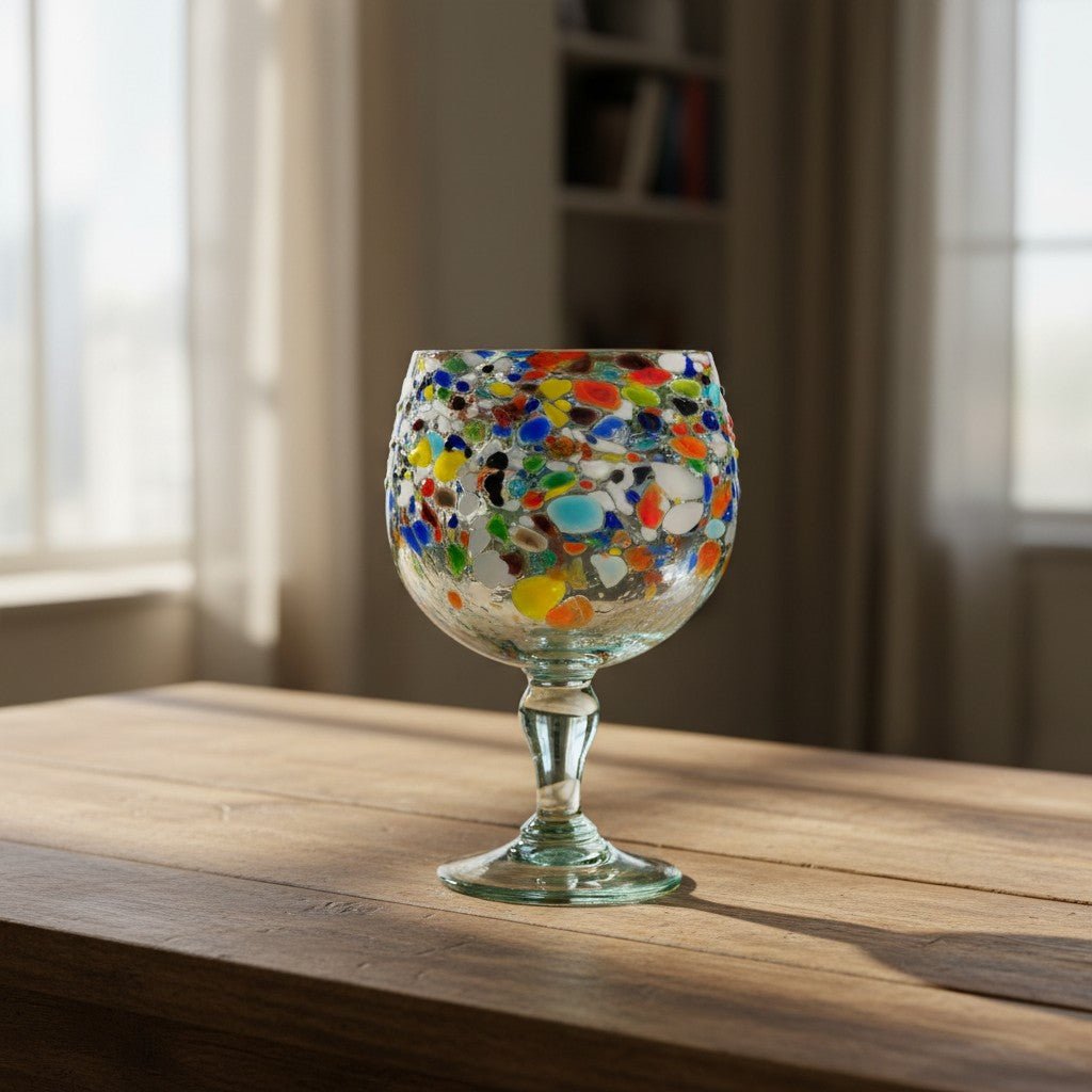 Mexican Margarita Glass | Fish Bowl Confetti Pebble Mexican Margarita Glass La Vie Bien Mexican Margarita Glass | Fish Bowl Confetti Pebble