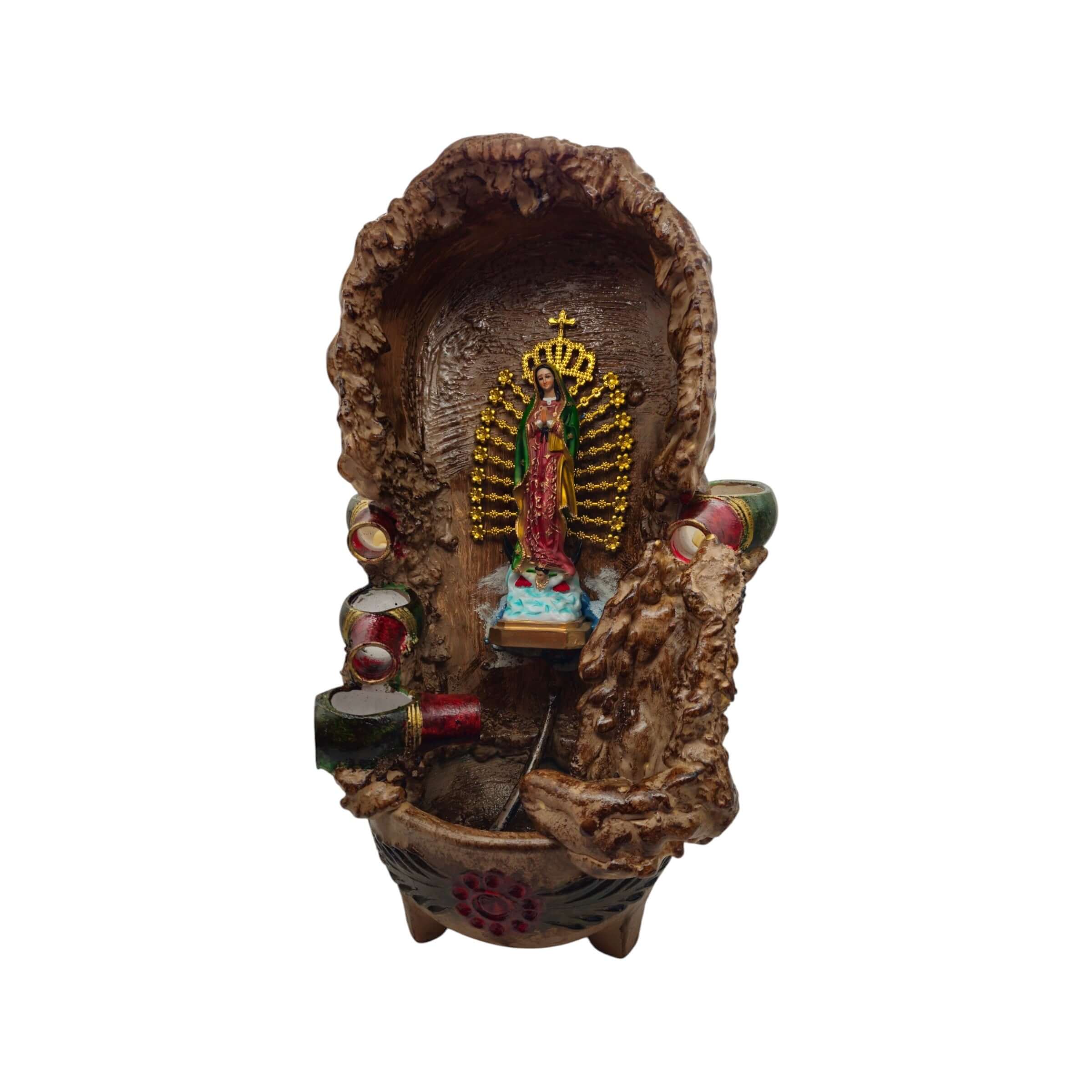 Handcrafted Mexican Outdoor Fountain | Painted Traditional Water Feature