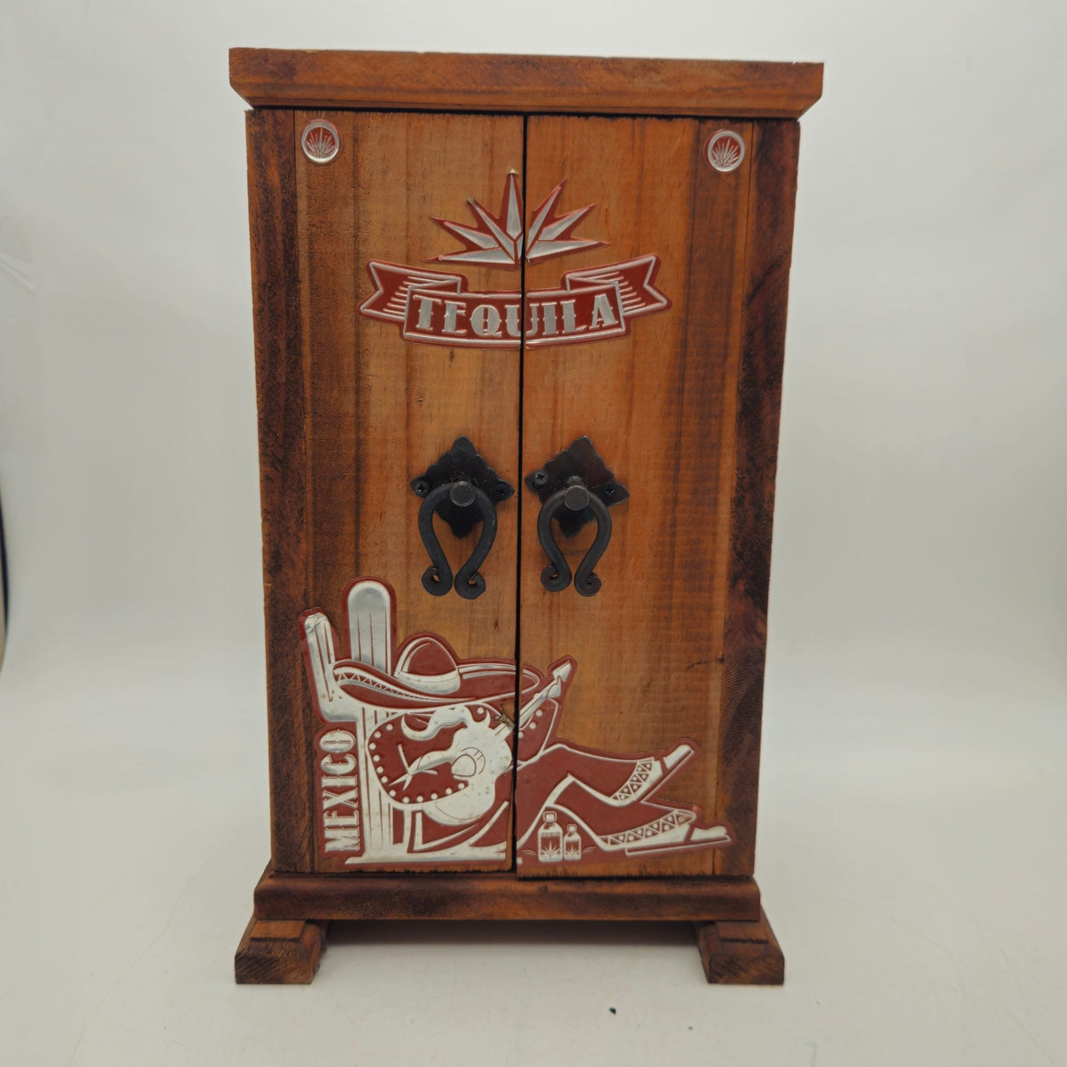 Mexican Revolver Decanter Set With 6 Shot Glasses | Wooden Box