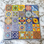 Mexican Talavera 4" Ceramic Tiles | Box of 90 Wholesale Talavera Tiles La Vie Bien Mexican Talavera 4" Ceramic Tiles | Box of 90 Wholesale