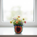 Mexican Talavera Sunflower Pot | Handmade Ceramic Planter