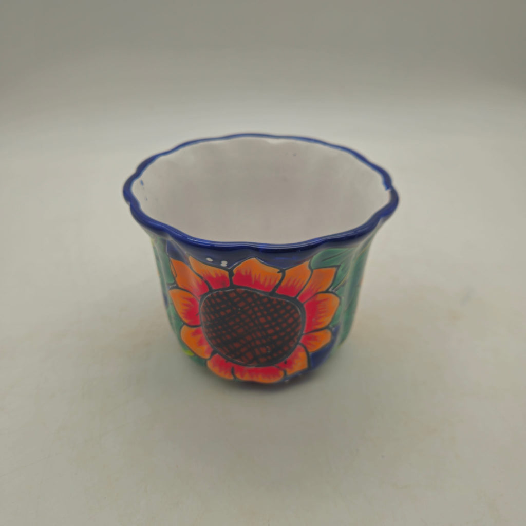 Mexican Talavera Sunflower Pot | Handmade Ceramic Planter