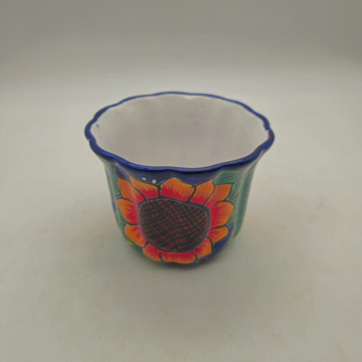 Mexican Talavera Sunflower Pot | Handmade Ceramic Planter